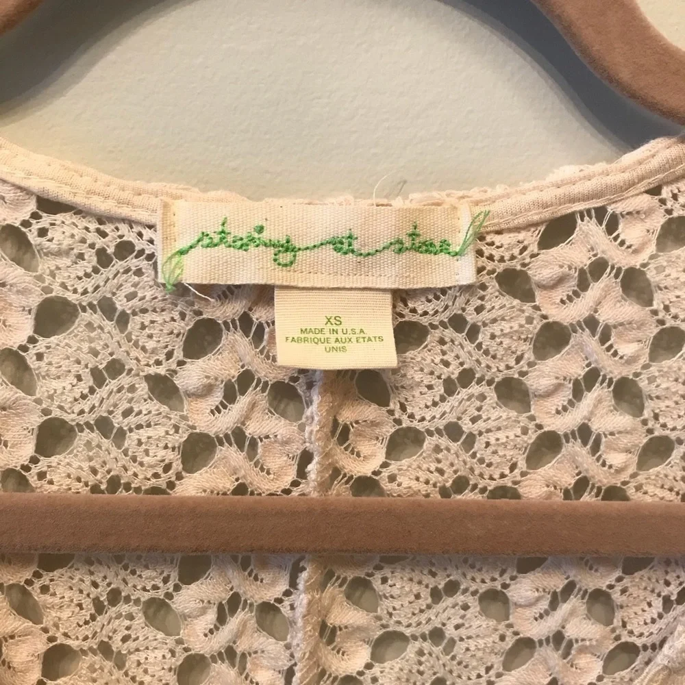 EUC UO Staring at Stars Cream Crochet Shirt XS​​​​​​​